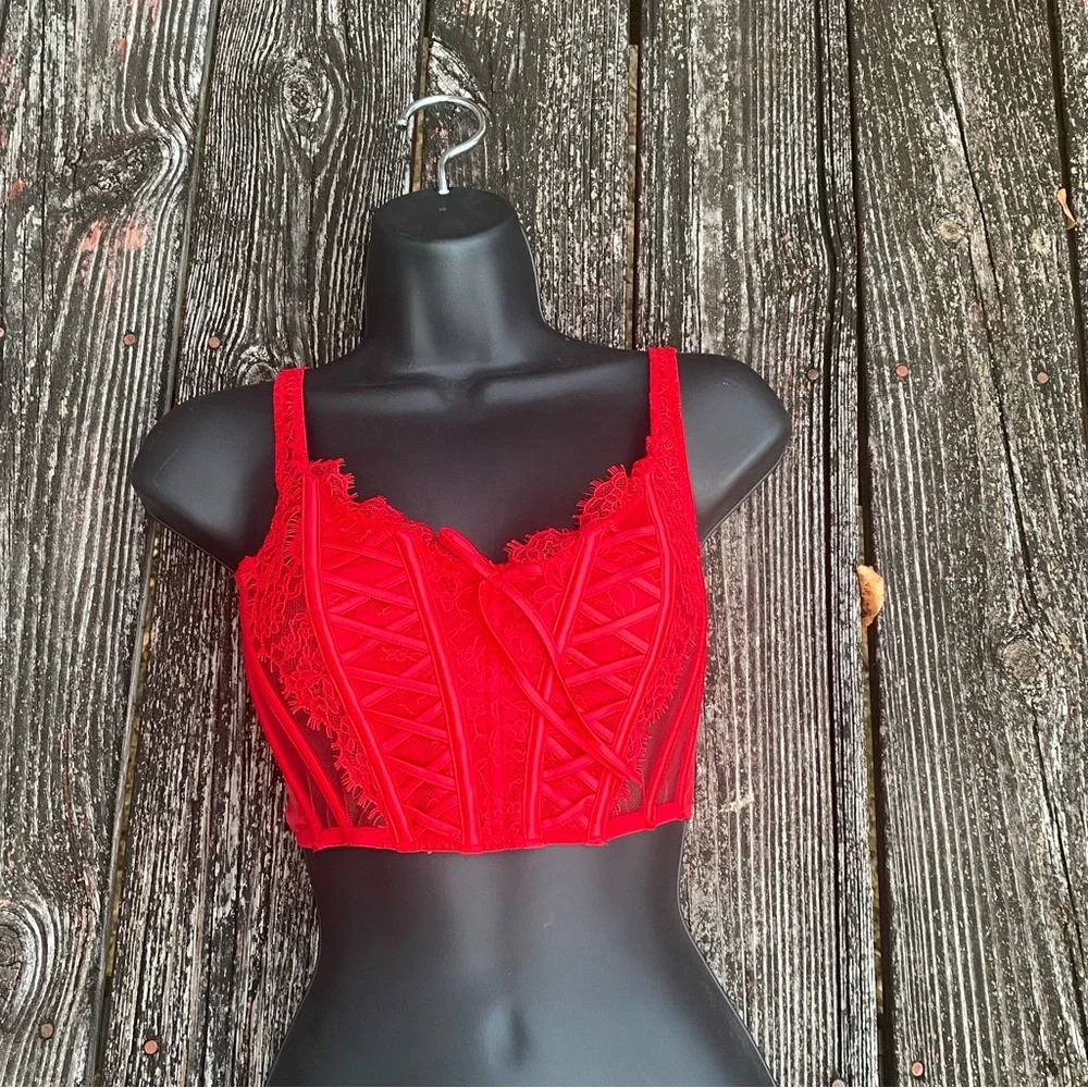 Victoria‎ Secret Dream Angels Elegant Red Lace Bralette Size XS